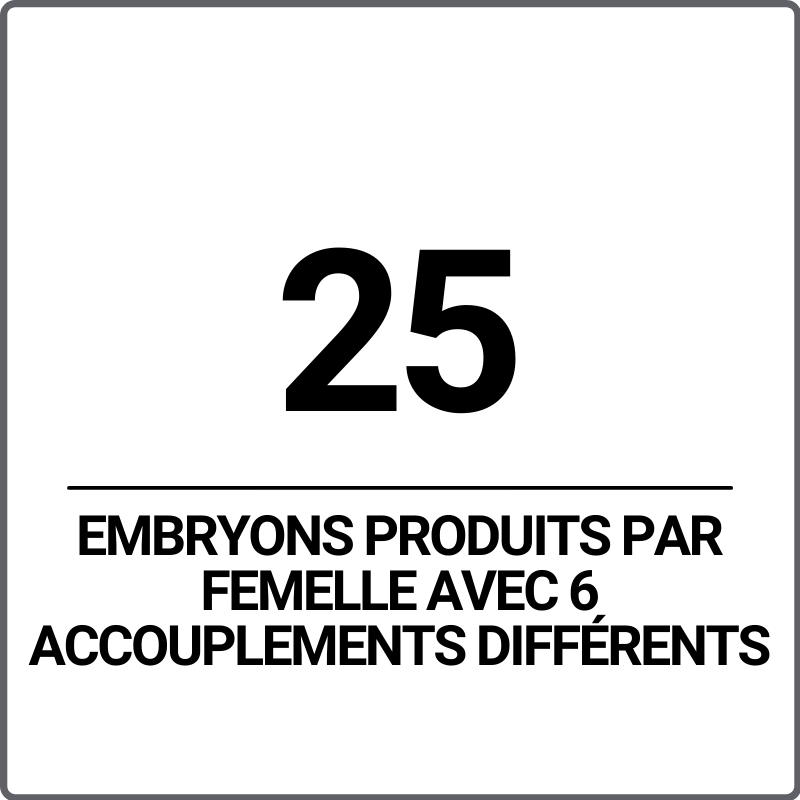 nombre d'embryons produits par femelle avec 6 accouplements différents